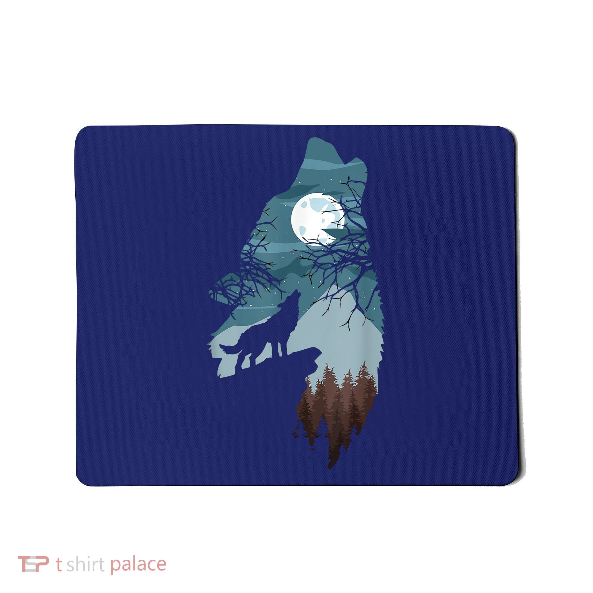 Forest With FullMoon And Cliff Of Silhouette Howling Mousepad