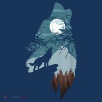 Forest With FullMoon And Cliff Of Silhouette Howling Kids Sweatshirt thumb 2