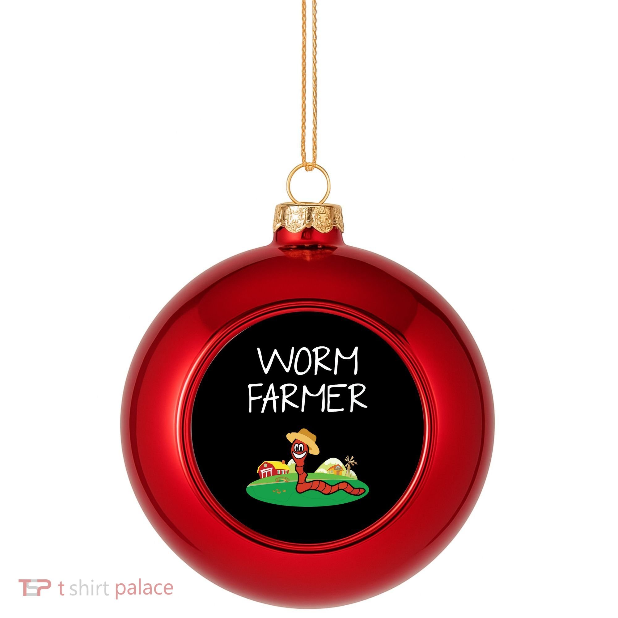 Funny Worm Farm Worm Vermiculture Plastic Christmas Ball Ornament