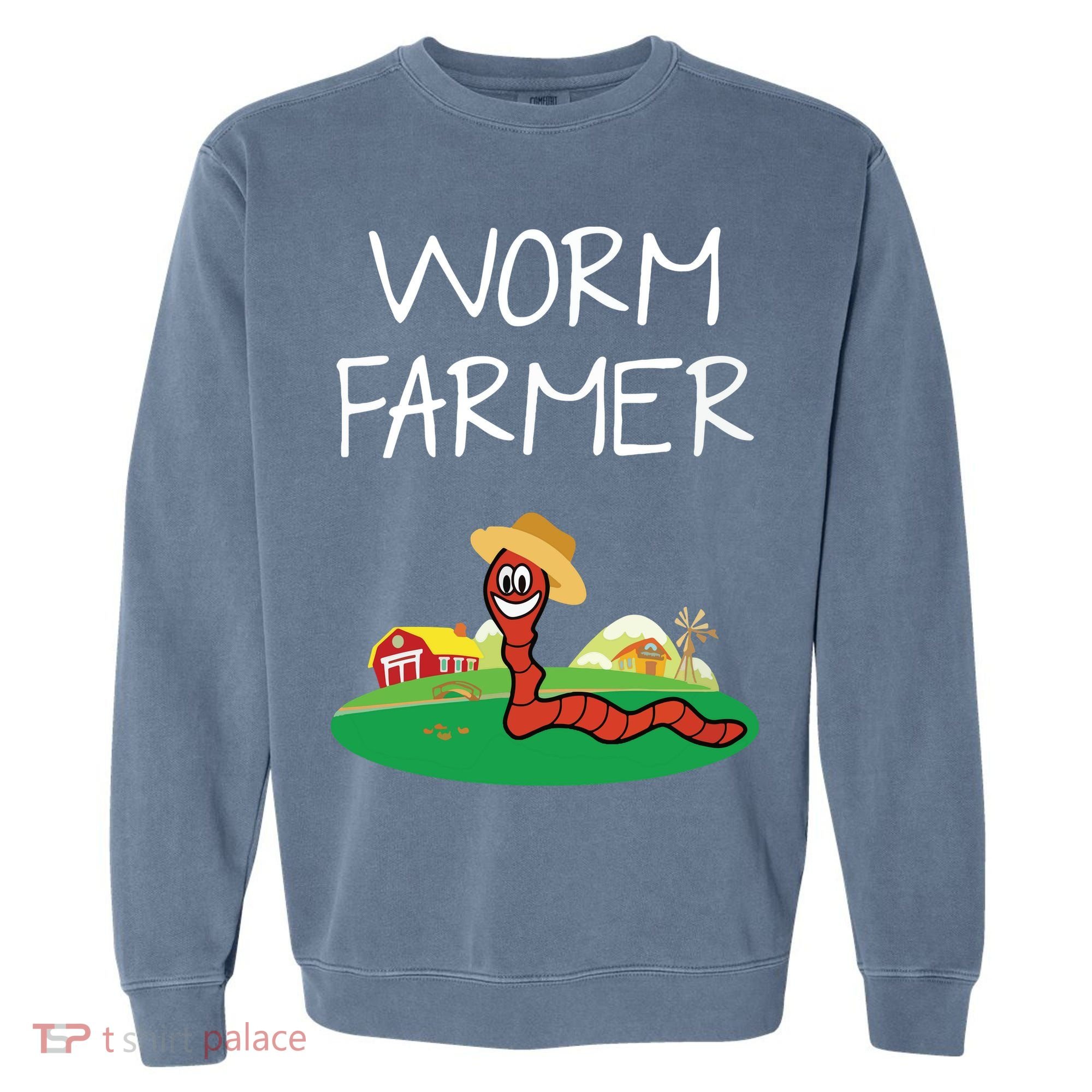 Funny Worm Farm Worm Vermiculture Garment-Dyed Sweatshirt