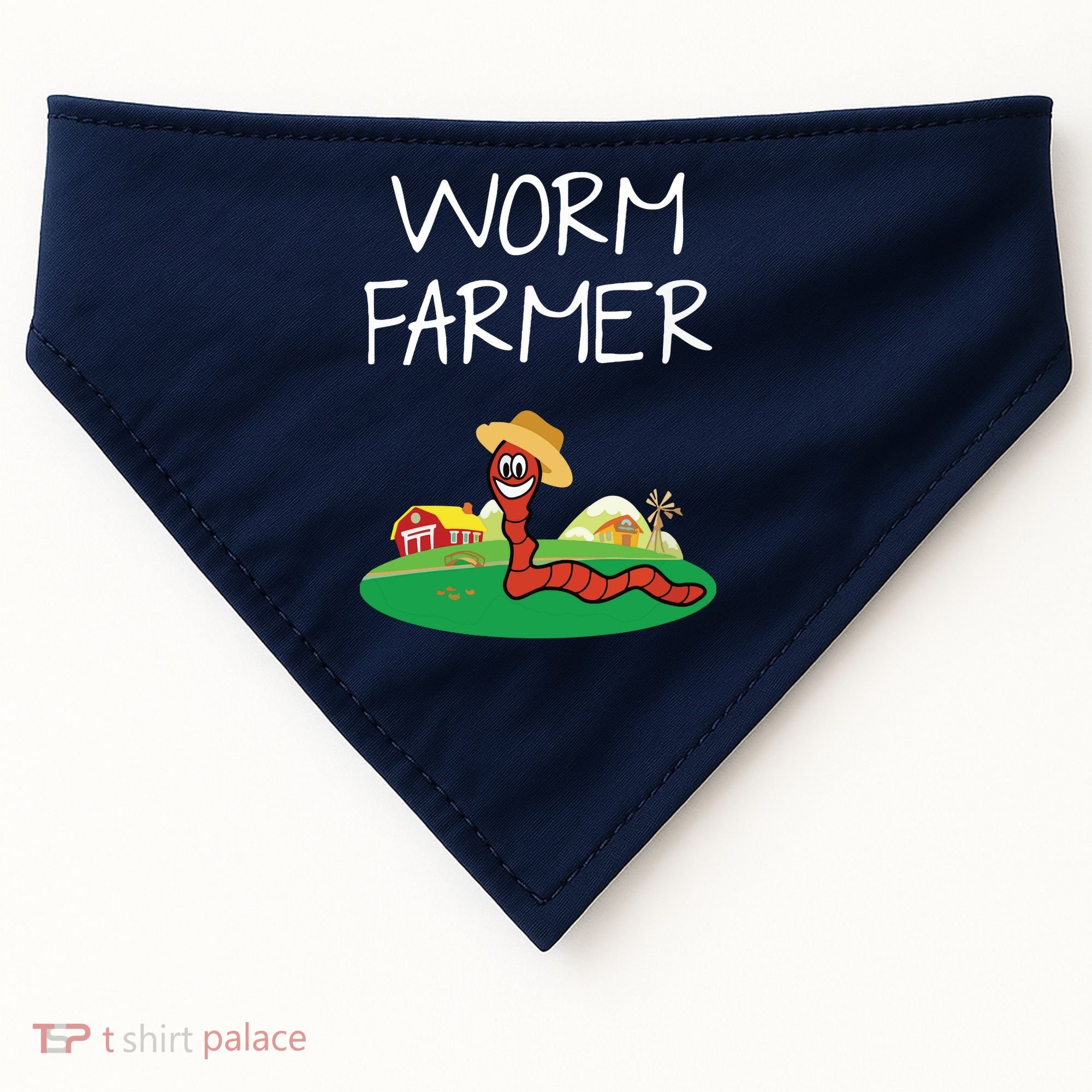 Funny Worm Farm Worm Vermiculture USA-Made Doggie Bandana
