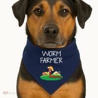 Funny Worm Farm Worm Vermiculture USA-Made Doggie Bandana thumb 1