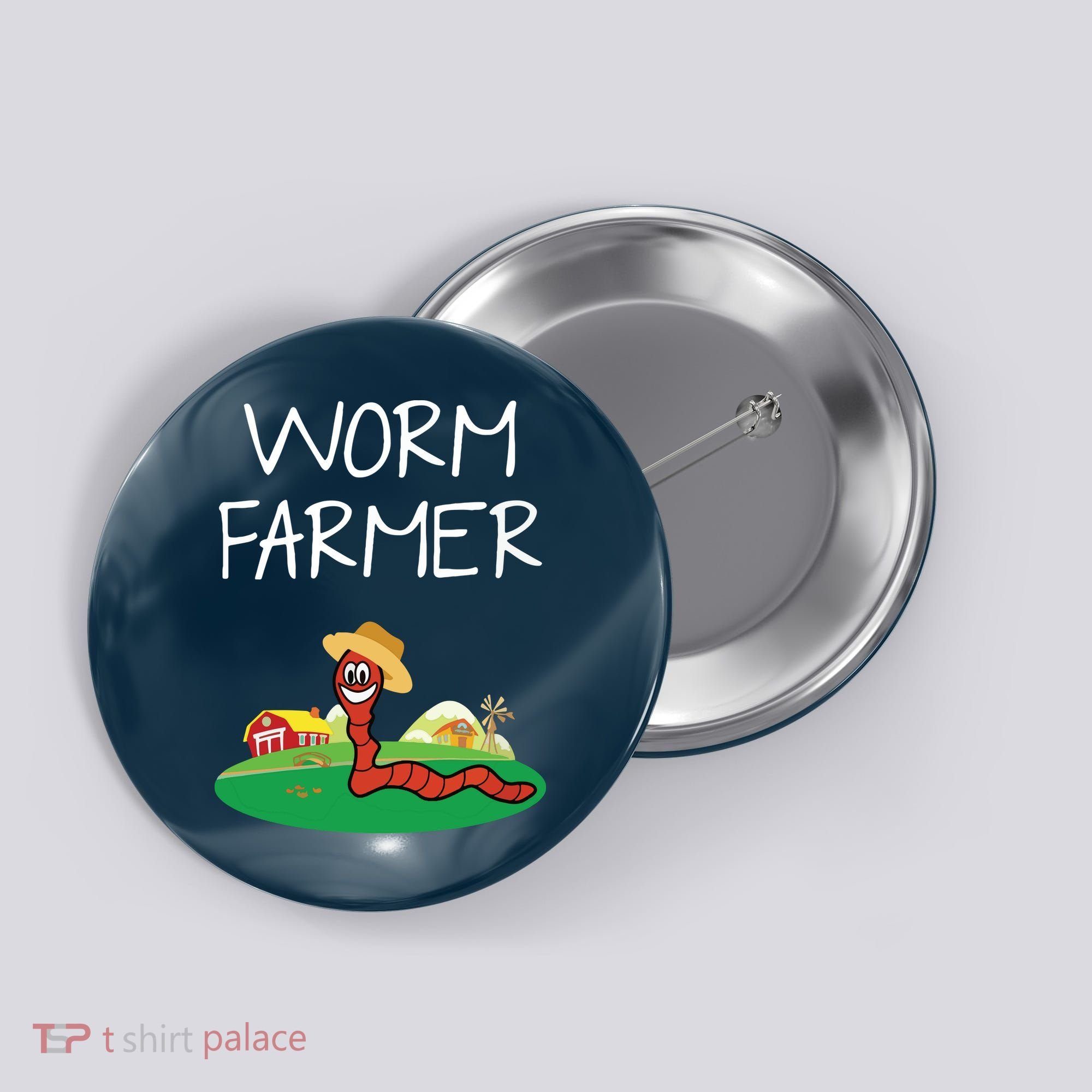 Funny Worm Farm Worm Vermiculture Button