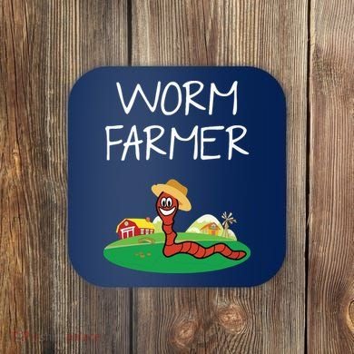 Funny Worm Farm Worm Vermiculture Coaster
