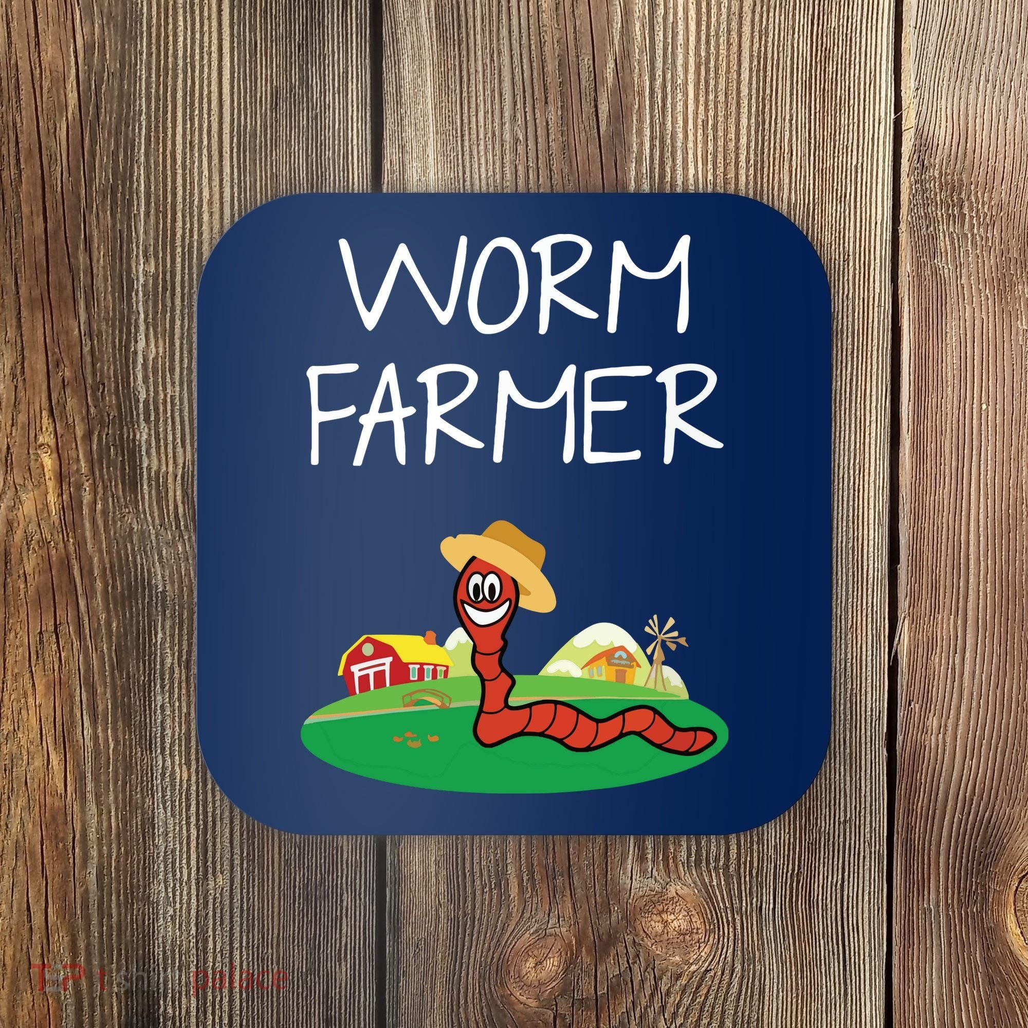 Funny Worm Farm Worm Vermiculture Coaster