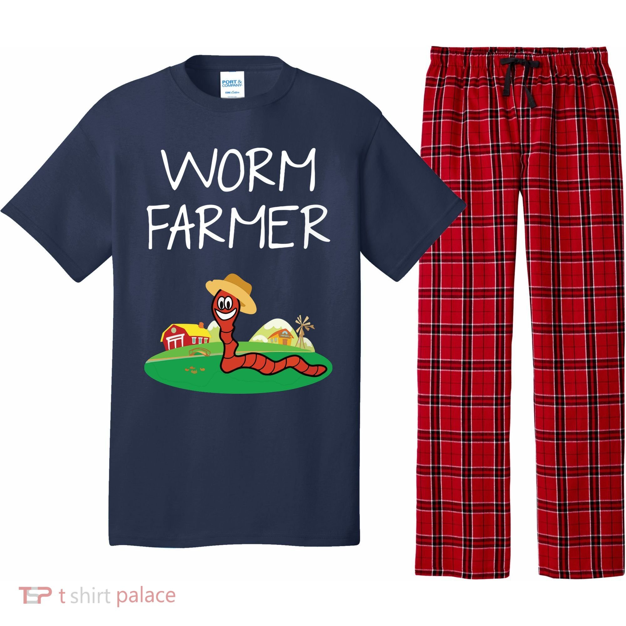 Funny Worm Farm Worm Vermiculture Pajama Set