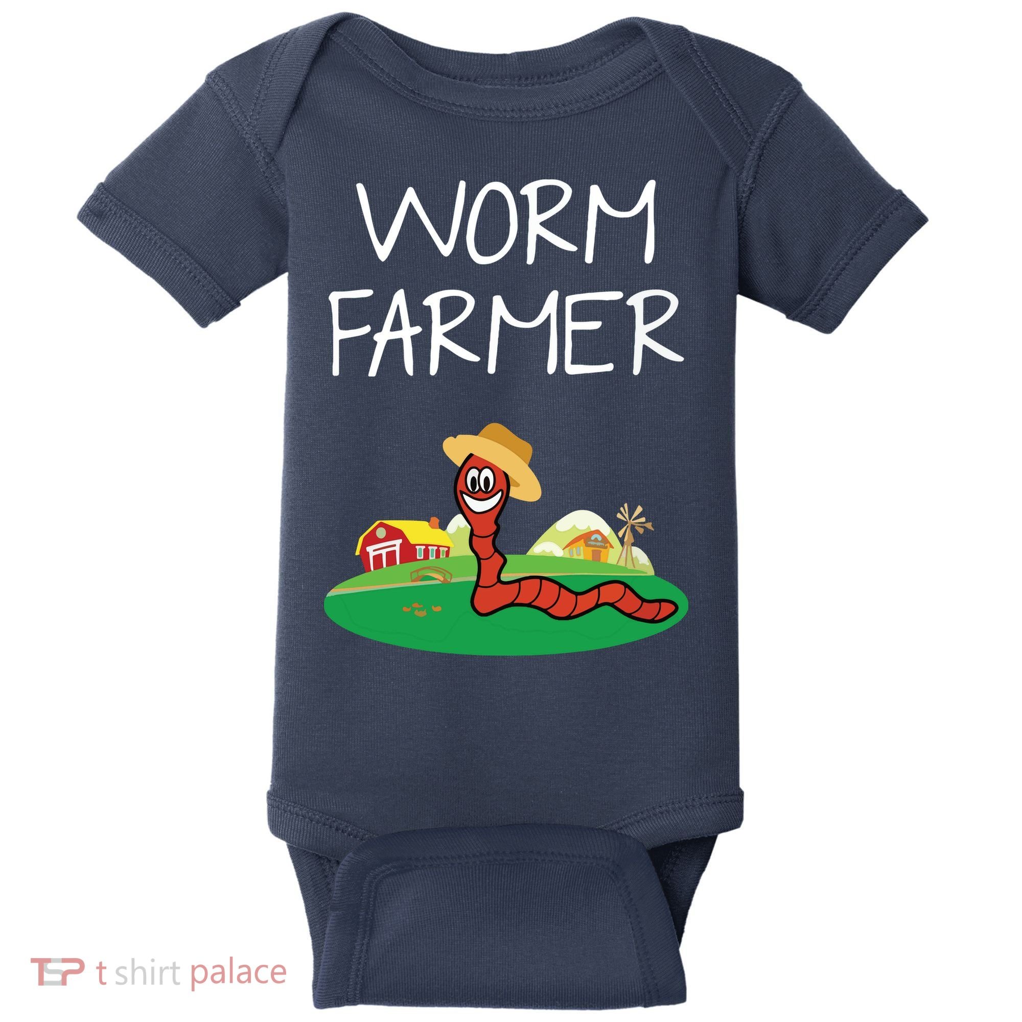 Funny Worm Farm Worm Vermiculture Baby Bodysuit