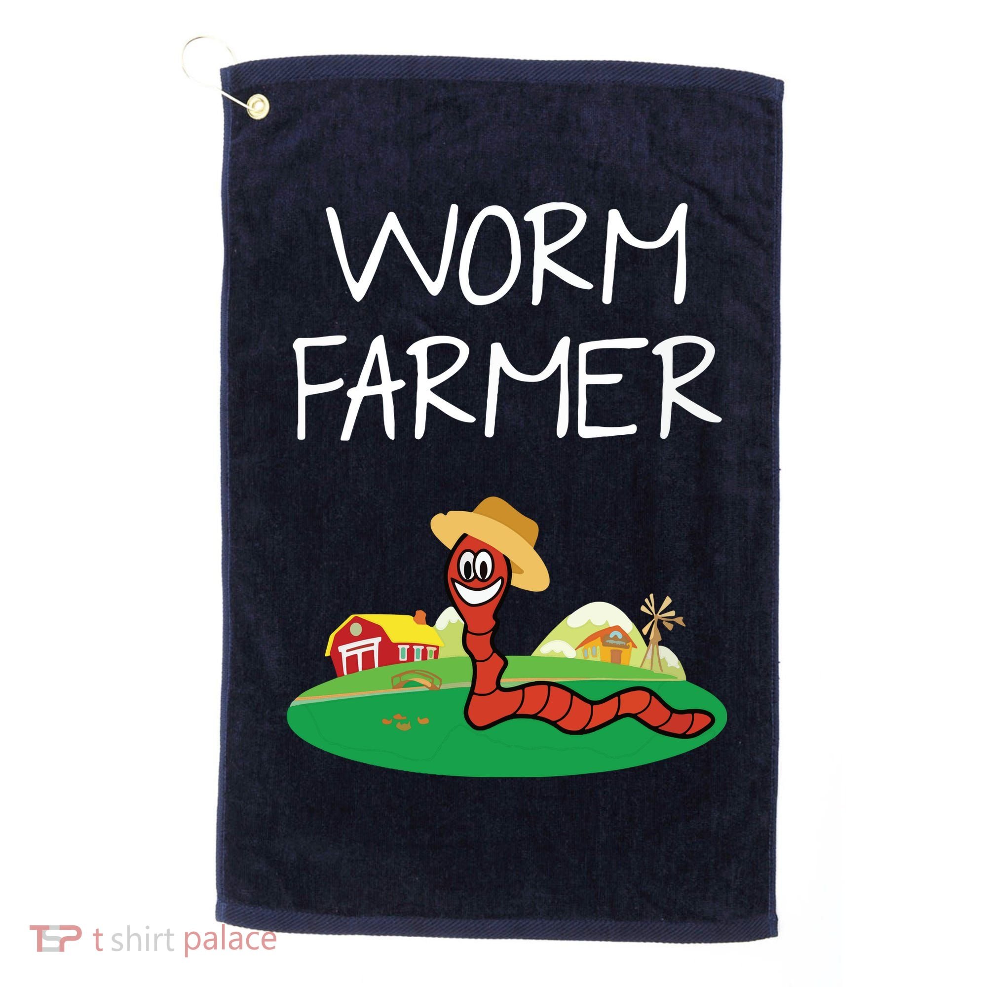 Funny Worm Farm Worm Vermiculture Golf Towel