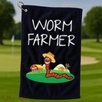 Funny Worm Farm Worm Vermiculture Golf Towel thumb 1