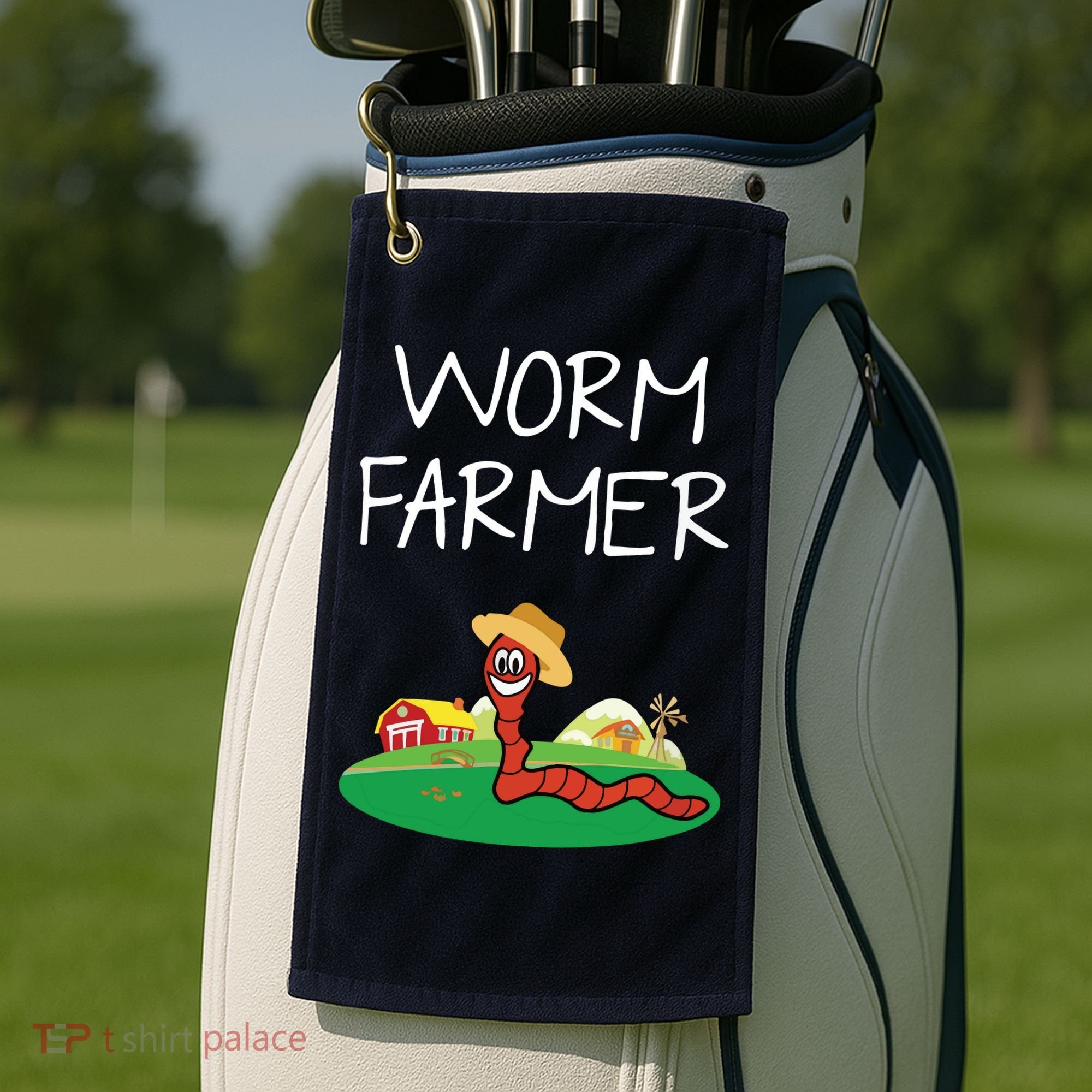 Funny Worm Farm Worm Vermiculture Golf Towel