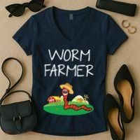 Funny Worm Farm Worm Vermiculture Women's V-Neck T-Shirt thumb 2