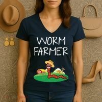 Funny Worm Farm Worm Vermiculture Women's V-Neck T-Shirt thumb 3