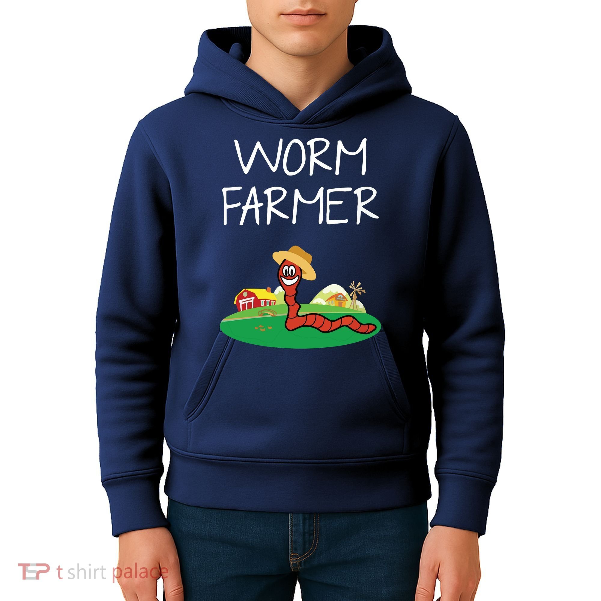 Funny Worm Farm Worm Vermiculture Kids Hoodie