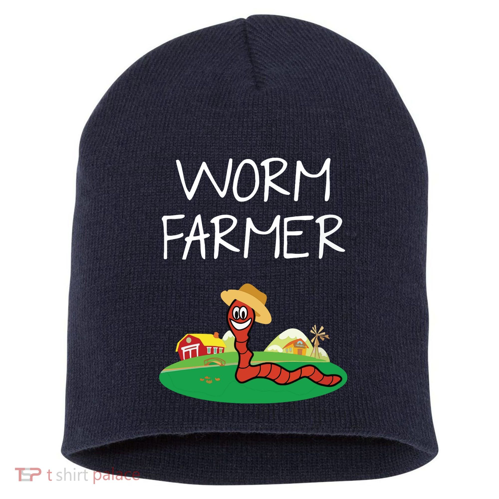 Funny Worm Farm Worm Vermiculture Short Acrylic Beanie