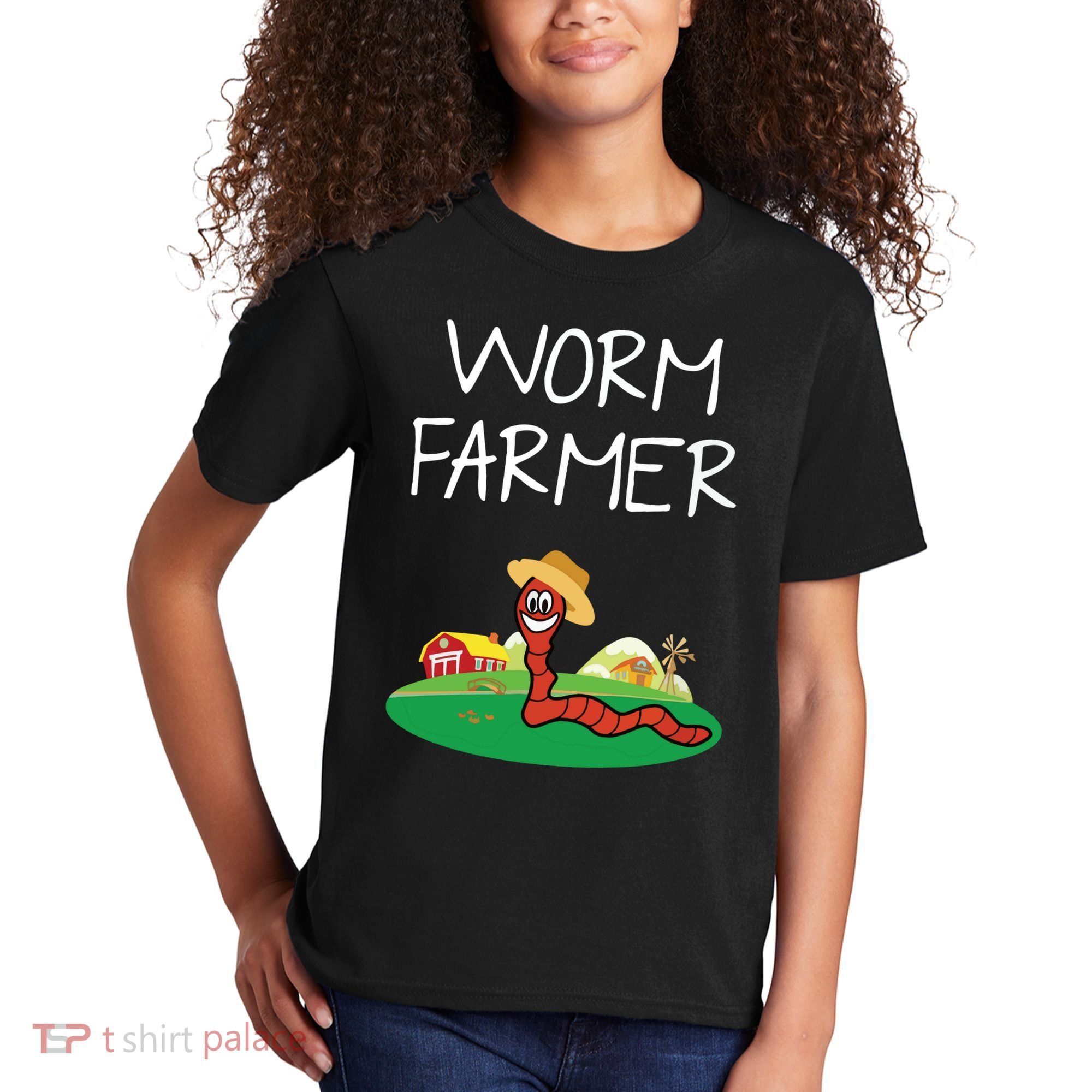 Funny Worm Farm Worm Vermiculture Kids T-Shirt