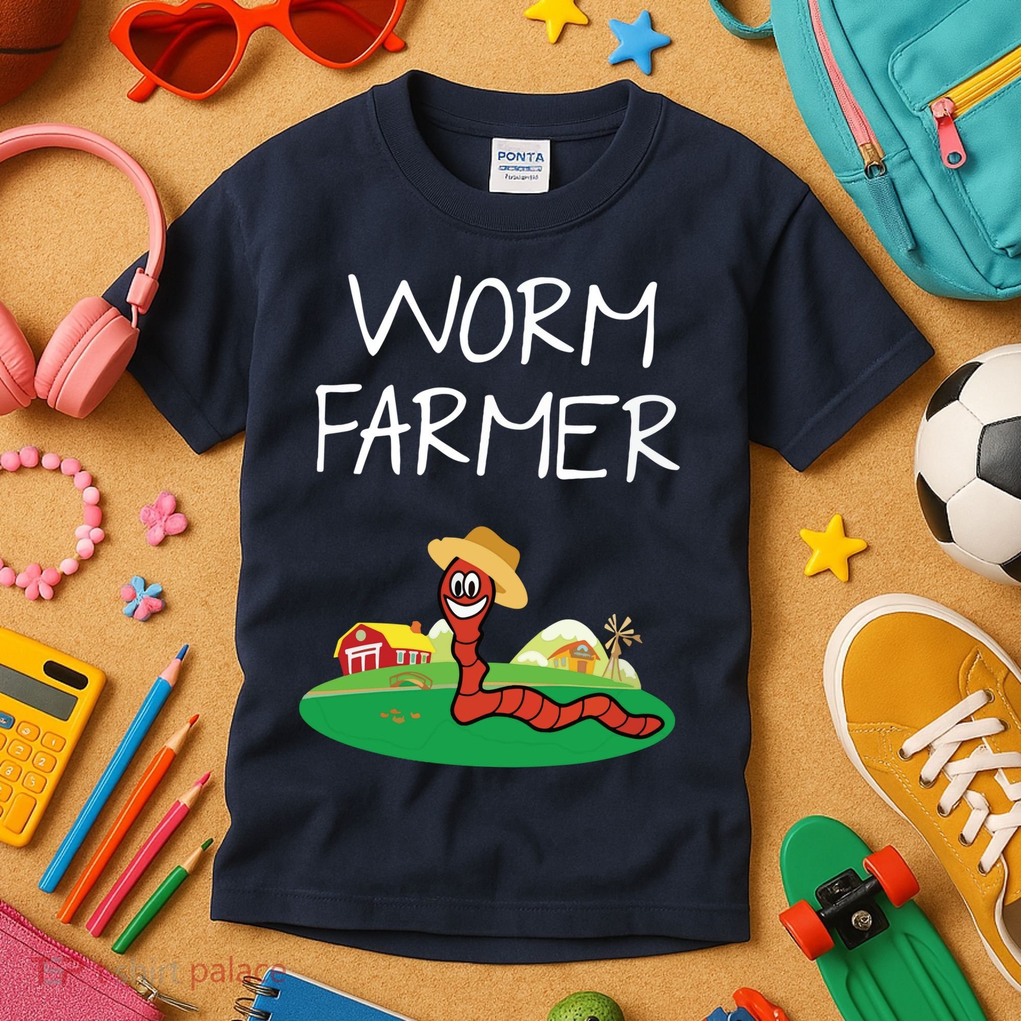 Funny Worm Farm Worm Vermiculture Kids T-Shirt