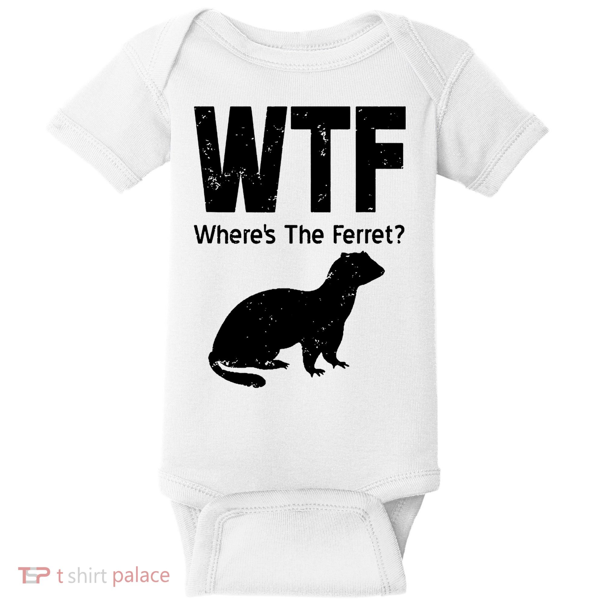 Ferret Wtf Funny Where’s The Ferret Baby Bodysuit
