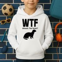 Ferret Wtf Funny Where’s The Ferret Kids Hoodie thumb 2