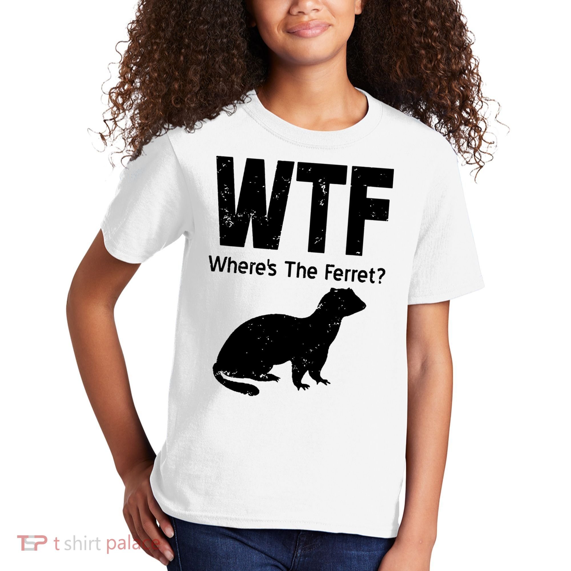Ferret Wtf Funny Where’s The Ferret Kids T-Shirt