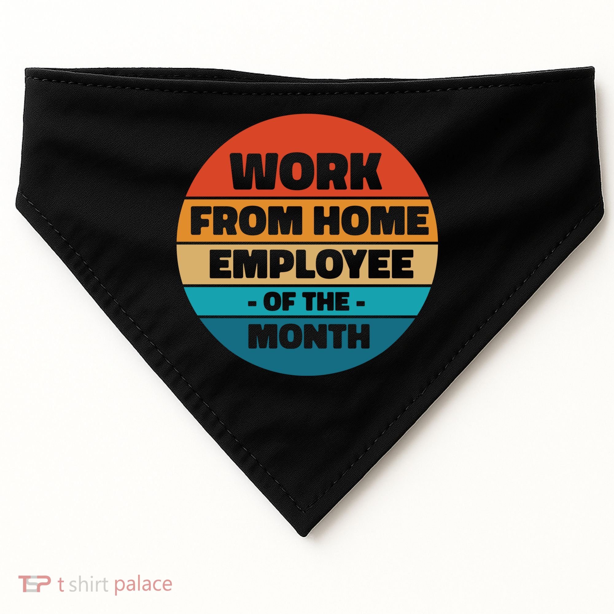 Funny Work From Home Employee Of The Month Retro USA-Made Doggie Bandana
