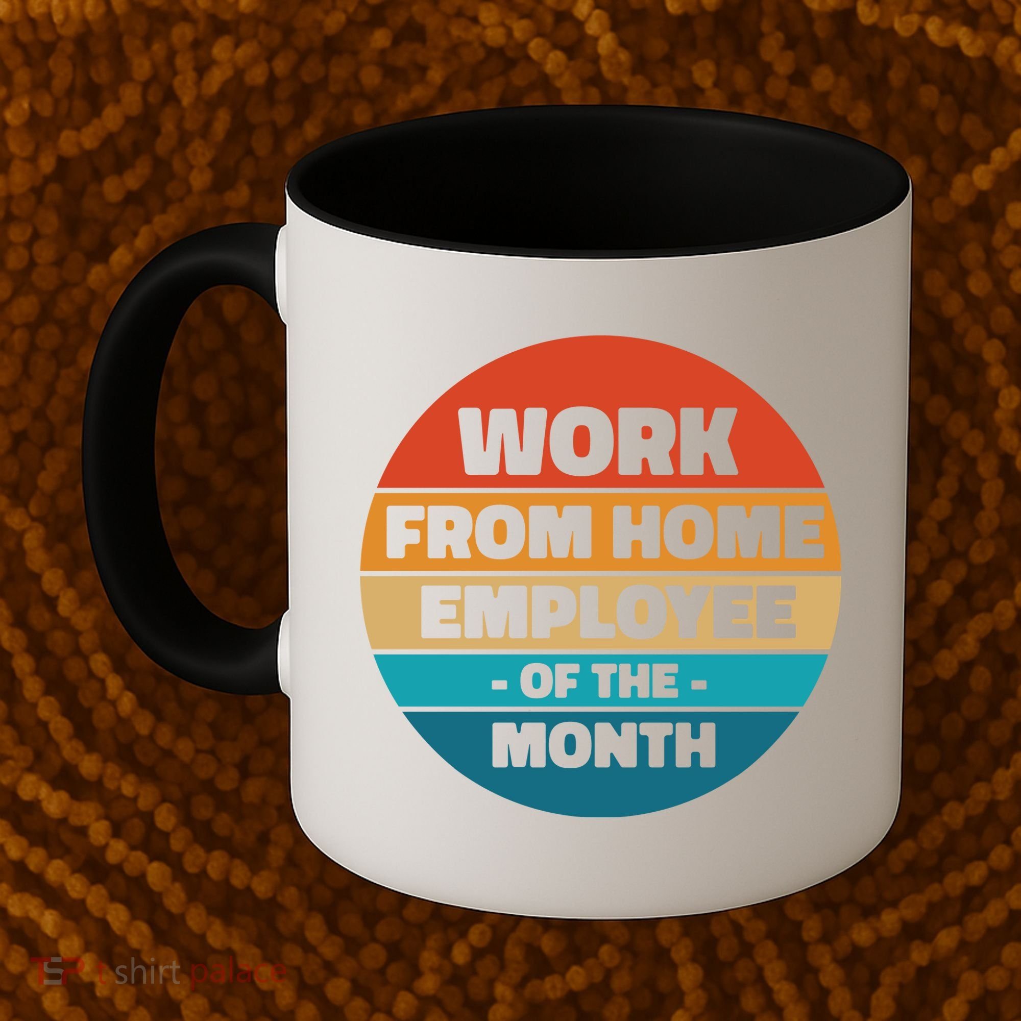 Funny Work From Home Employee Of The Month Retro Coffee Mug
