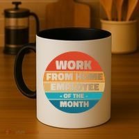 Funny Work From Home Employee Of The Month Retro Coffee Mug thumb 4