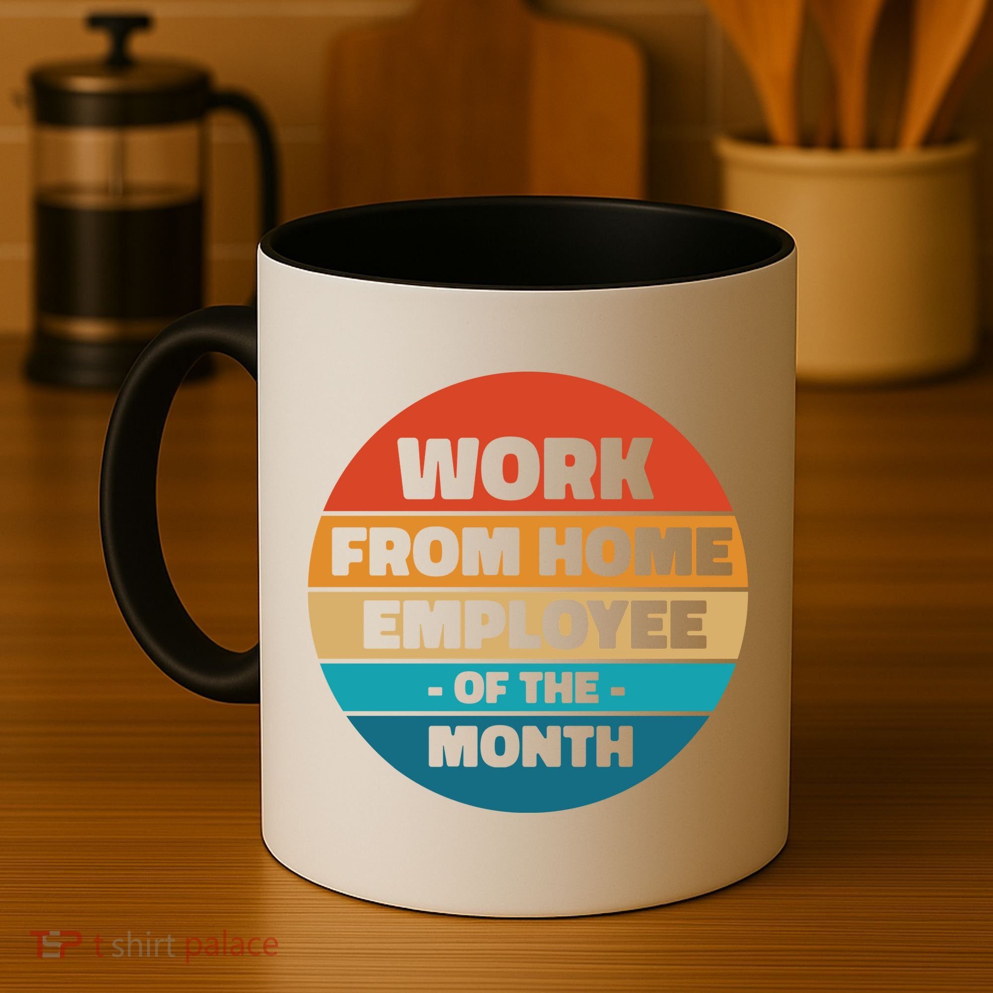 Funny Work From Home Employee Of The Month Retro Coffee Mug