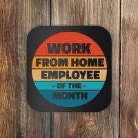 Funny Work From Home Employee Of The Month Retro Coaster thumb 0