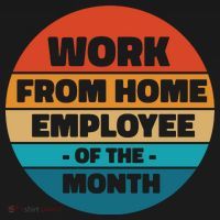 Funny Work From Home Employee Of The Month Retro Ornament thumb 1