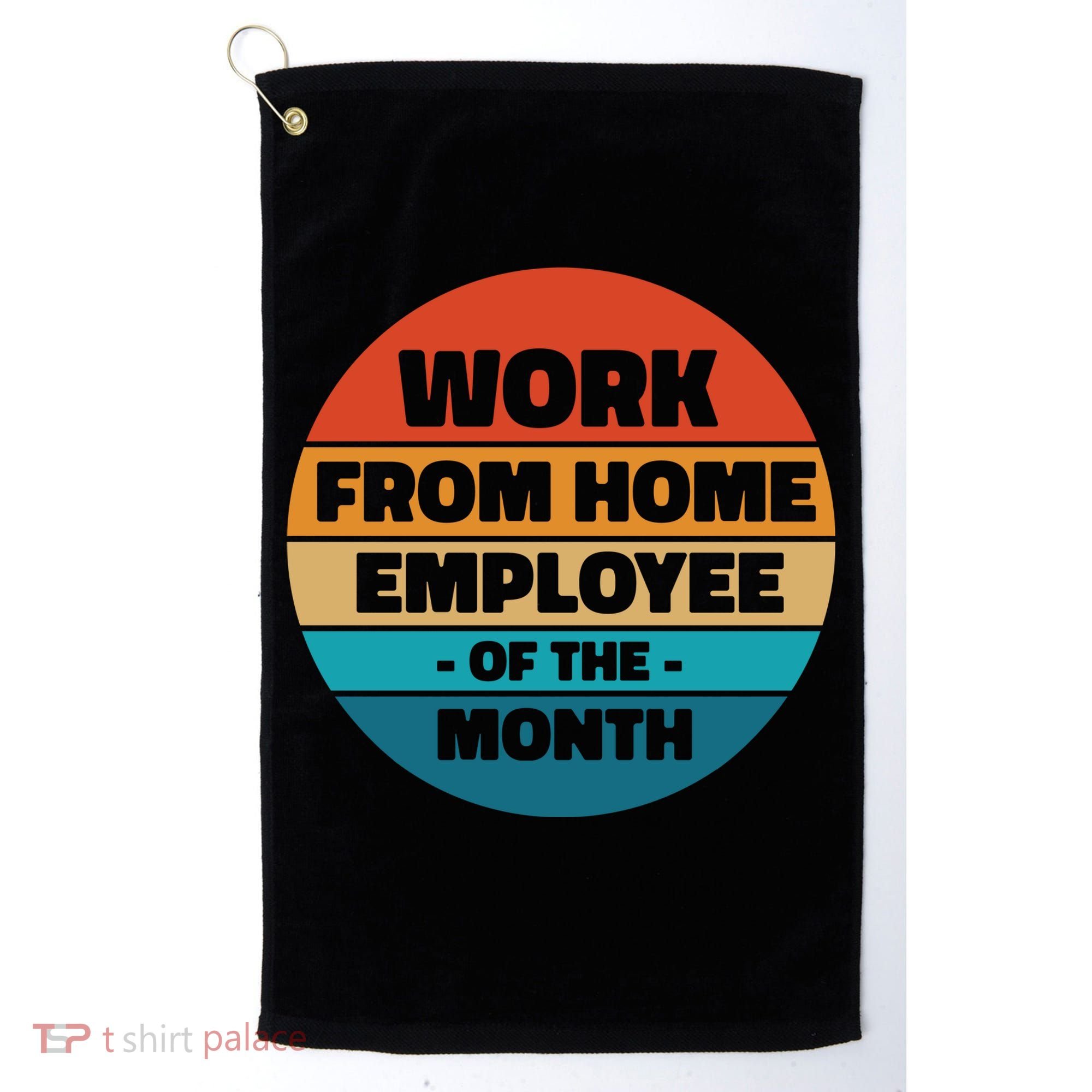 Funny Work From Home Employee Of The Month Retro Golf Towel