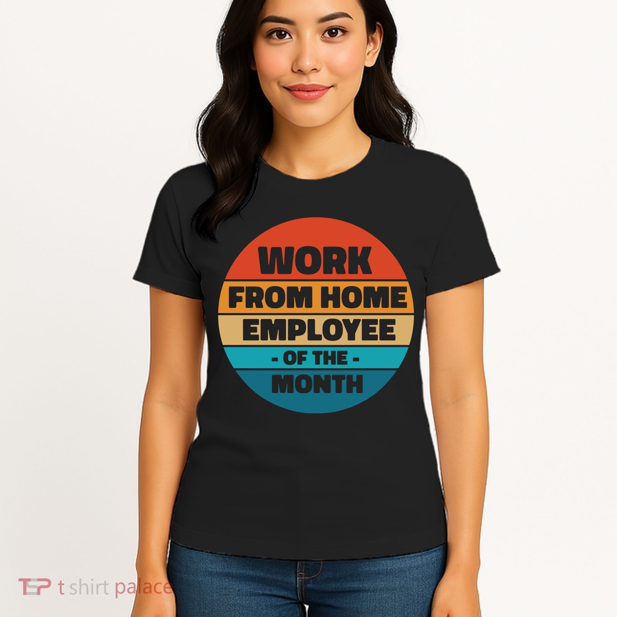 Funny Work From Home Employee Of The Month Retro Women's T-Shirt