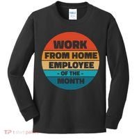 Funny Work From Home Employee Of The Month Retro Kids Long Sleeve Shirt thumb 0