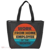 Funny Work From Home Employee Of The Month Retro Tote Bag thumb 0