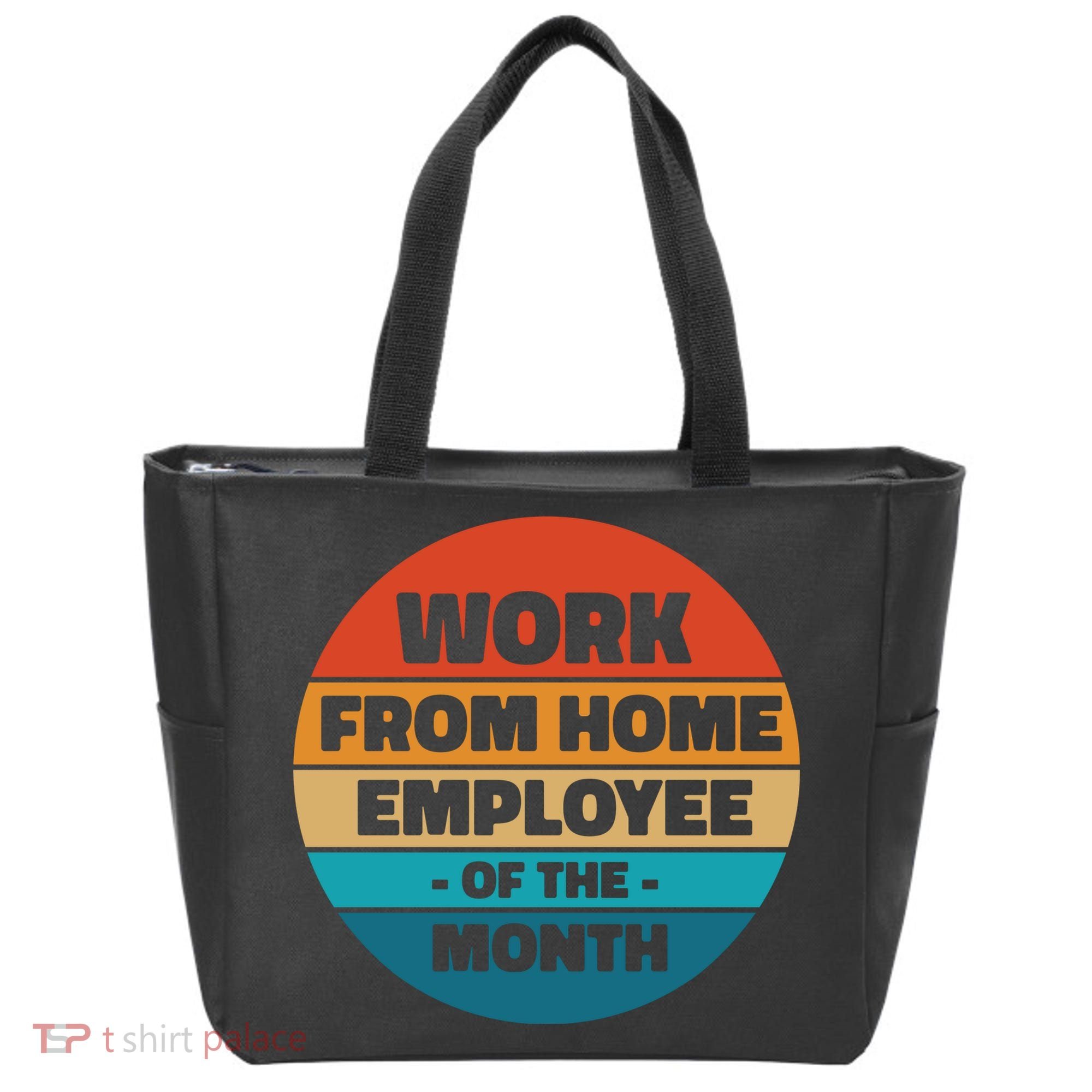 Funny Work From Home Employee Of The Month Retro Tote Bag