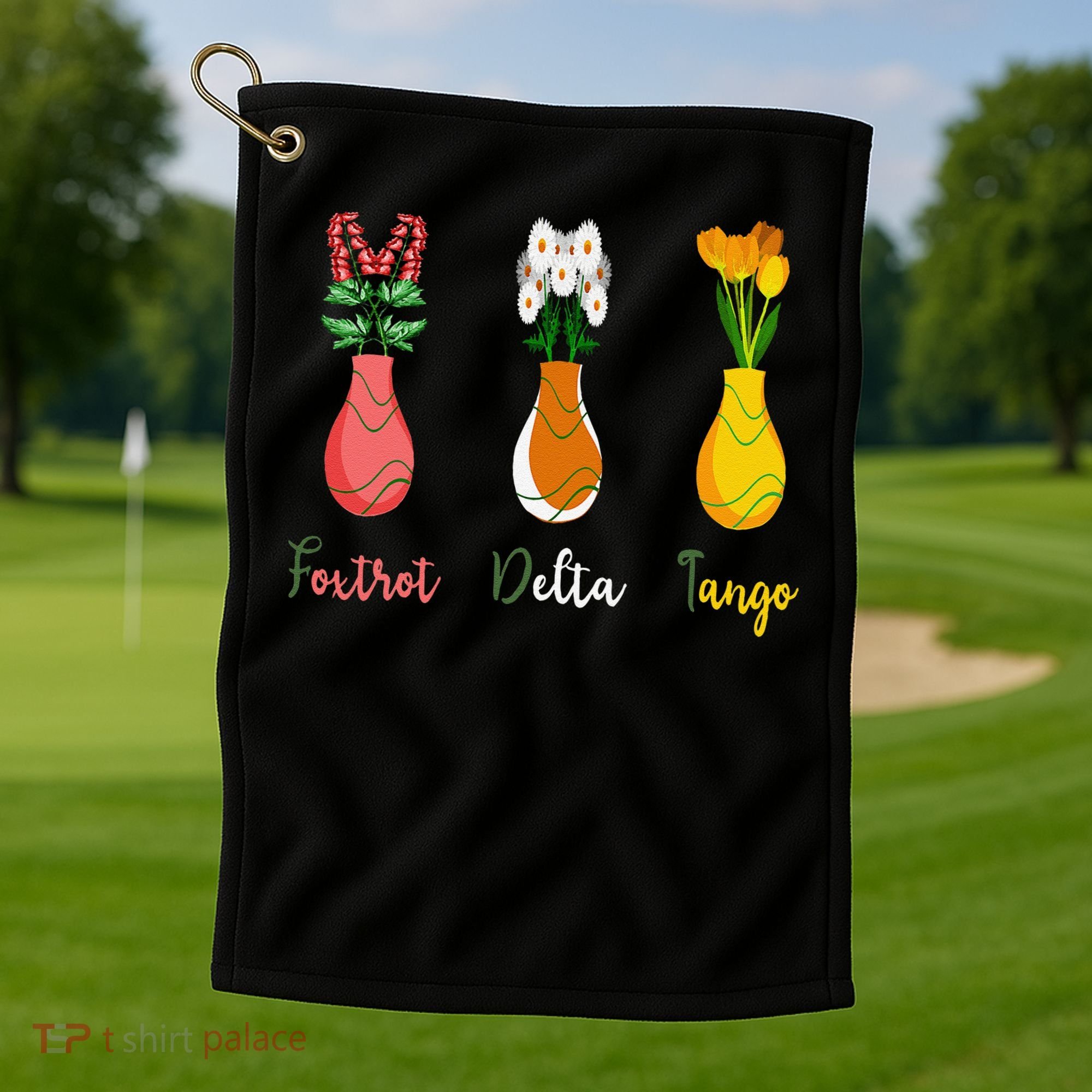 Floral Wildflowers Foxtrots Deltas Tangos Funny Florist Golf Towel
