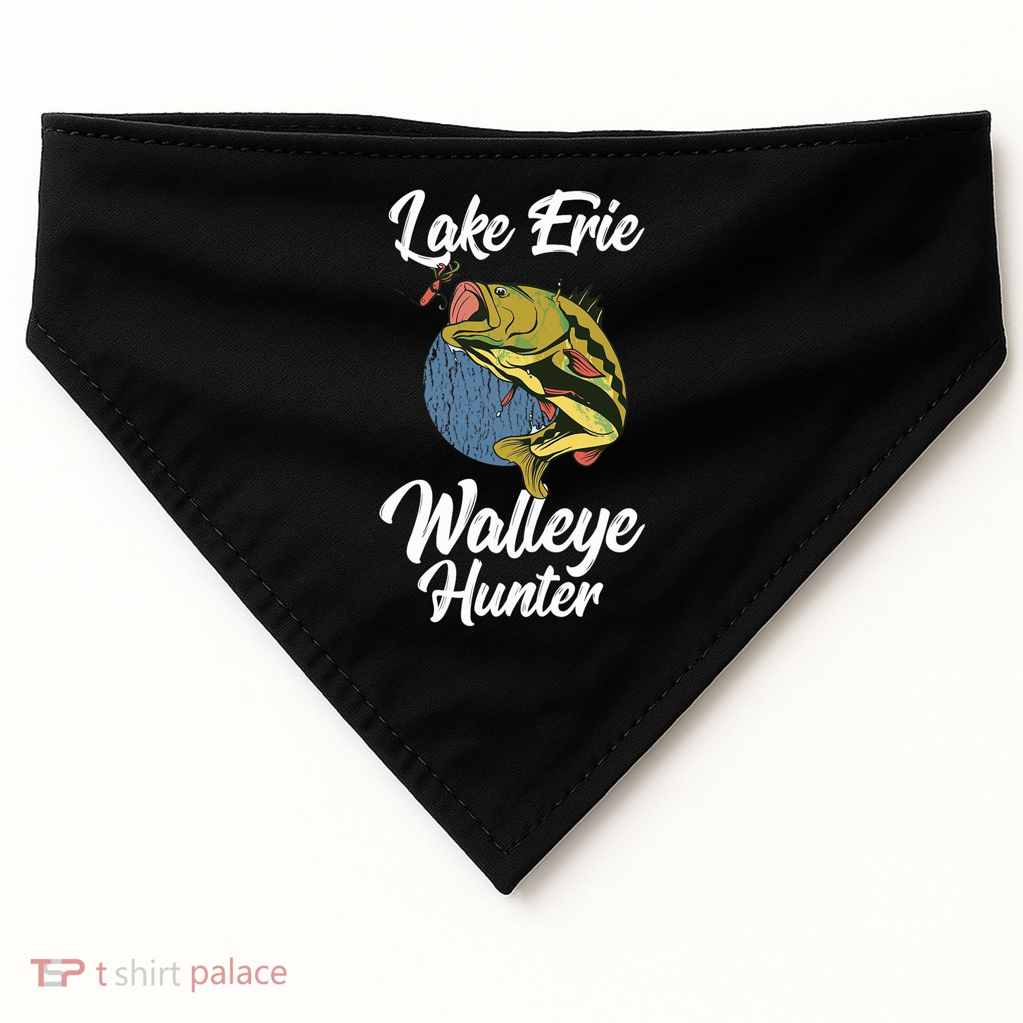 Funny Walleye Fishing Lake Erie Walleye Hunter USA-Made Doggie Bandana