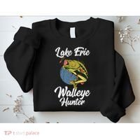Funny Walleye Fishing Lake Erie Walleye Hunter Sweatshirt thumb 2