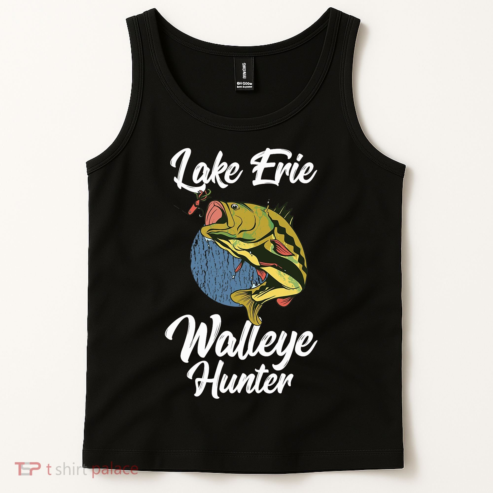 Funny Walleye Fishing Lake Erie Walleye Hunter Tank Top