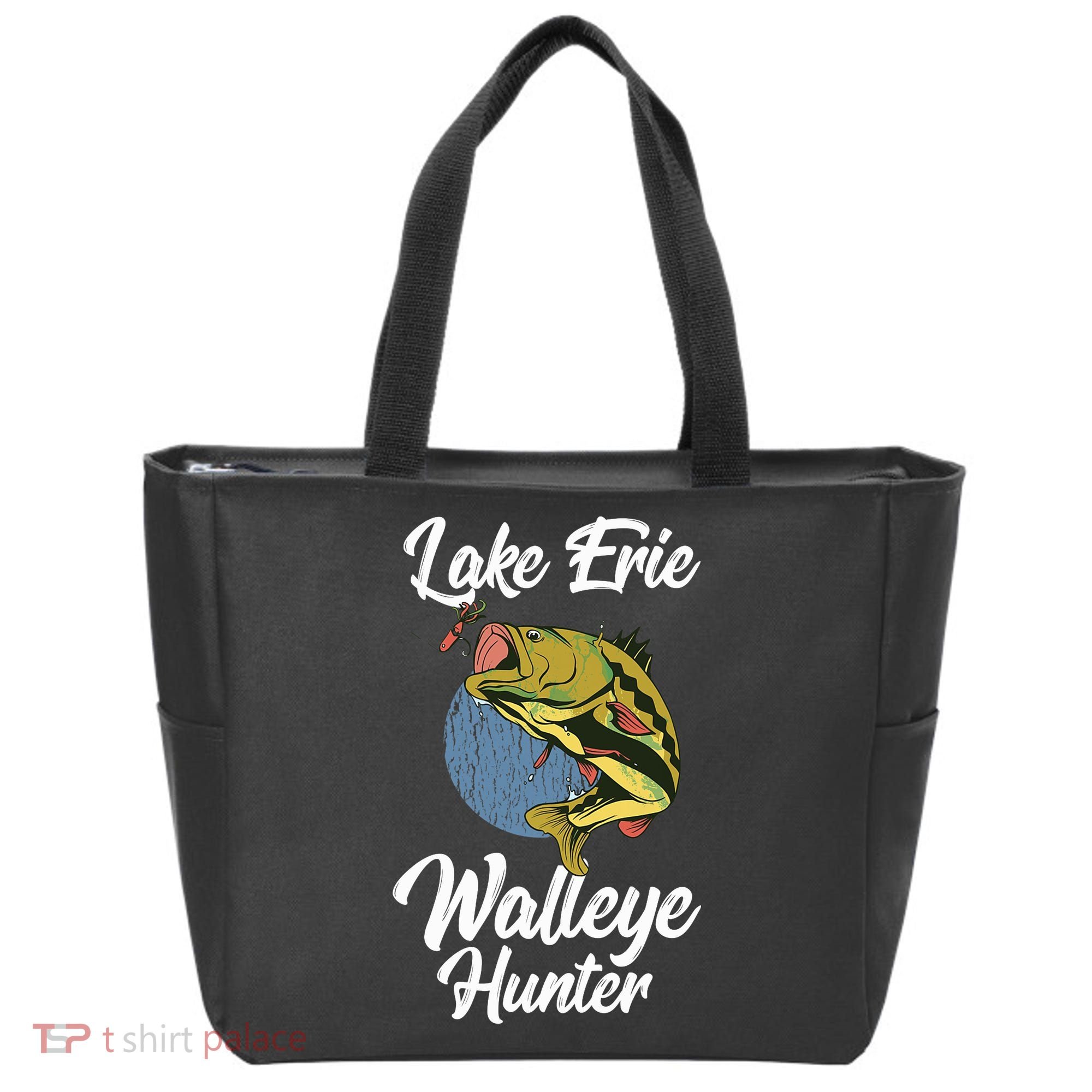 Funny Walleye Fishing Lake Erie Walleye Hunter Tote Bag