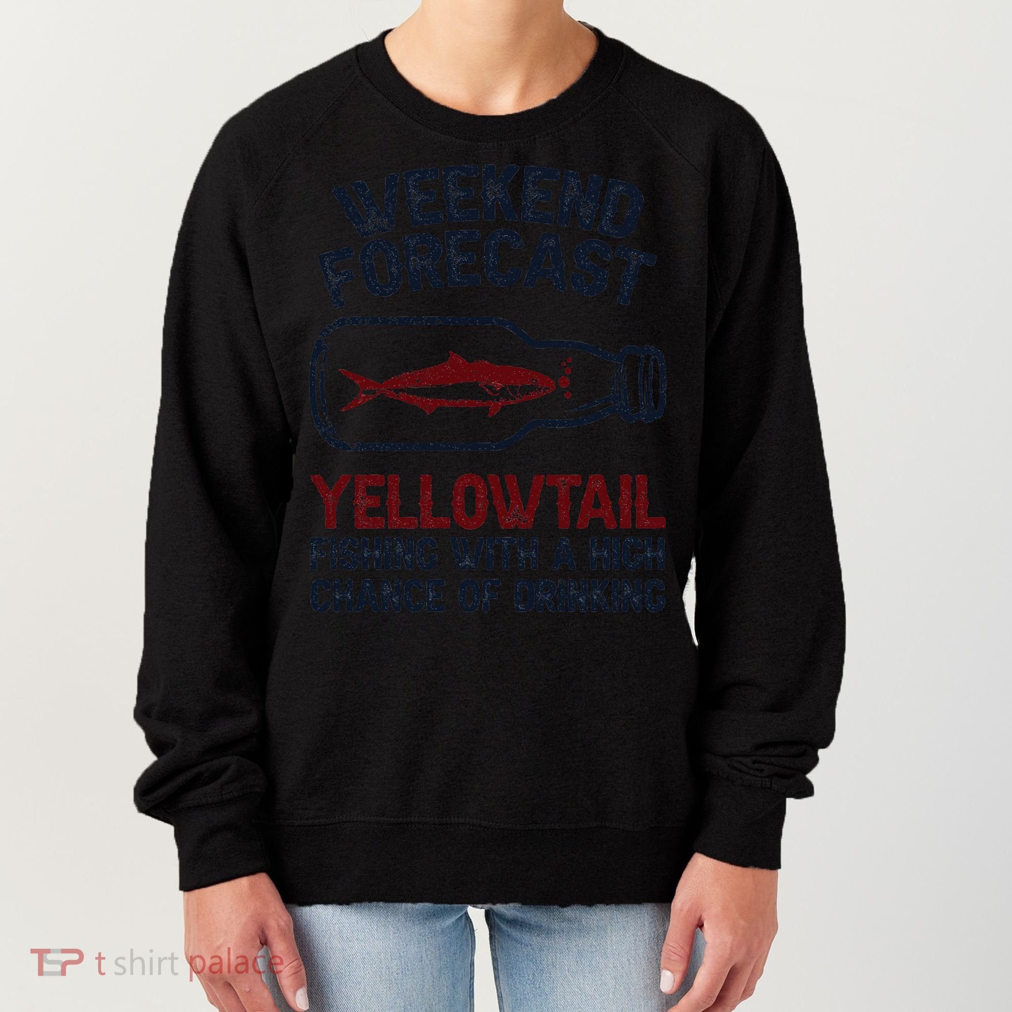 Fisher Weekend Forecast Fishing Fish Yellowtail Women's Sweatshirt