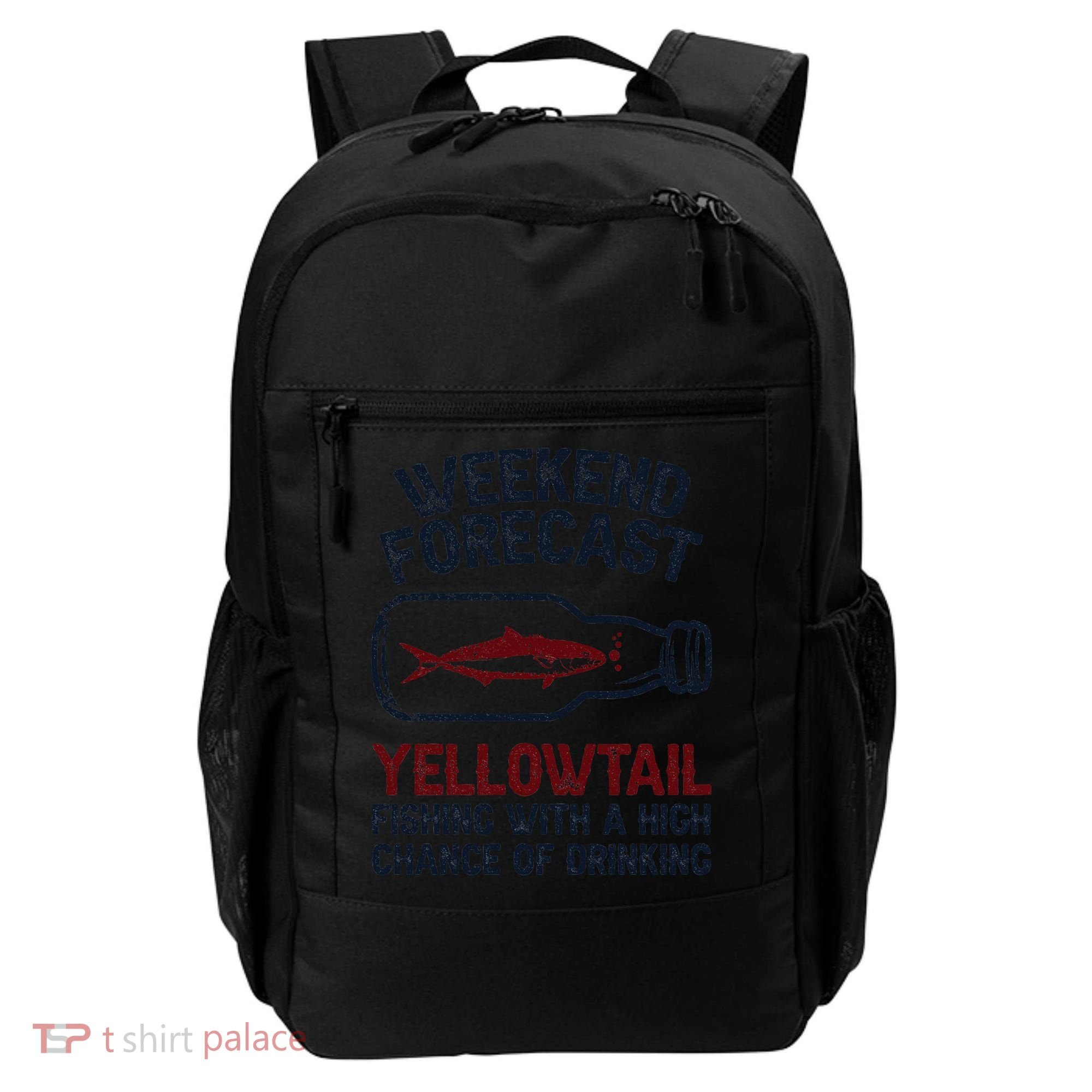 Fisher Weekend Forecast Fishing Fish Yellowtail Backpack