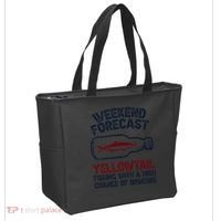 Fisher Weekend Forecast Fishing Fish Yellowtail Tote Bag thumb 2