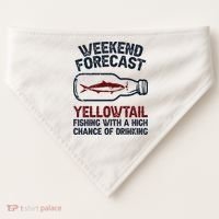 Fisher Weekend Forecast Fishing Fish Yellowtail USA-Made Doggie Bandana thumb 0