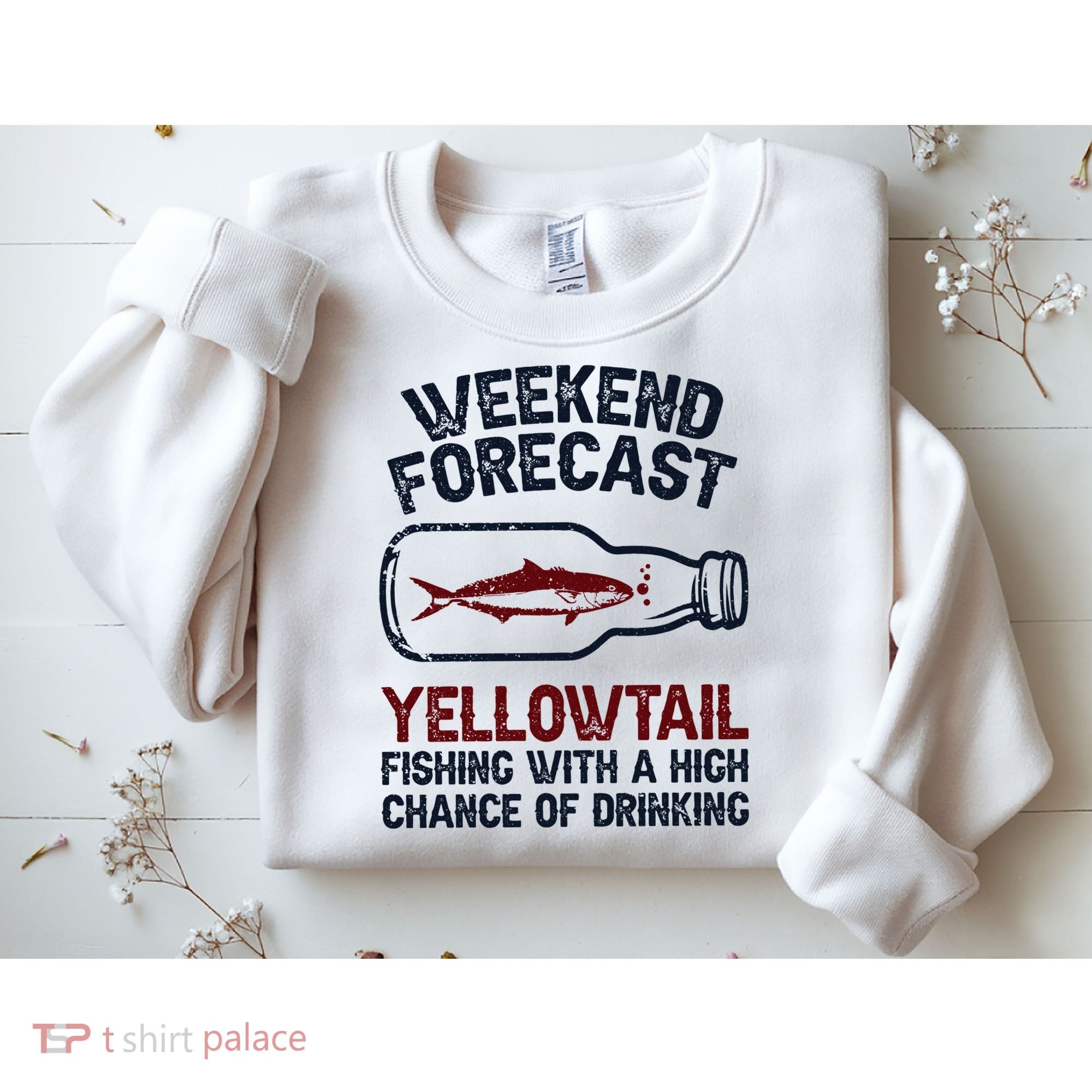 Fisher Weekend Forecast Fishing Fish Yellowtail Sweatshirt