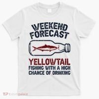 Fisher Weekend Forecast Fishing Fish Yellowtail T-Shirt thumb 0