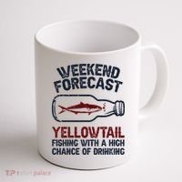 Fisher Weekend Forecast Fishing Fish Yellowtail Coffee Mug thumb 1