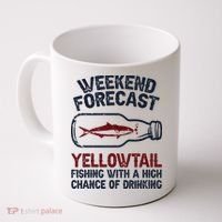 Fisher Weekend Forecast Fishing Fish Yellowtail Coffee Mug thumb 0