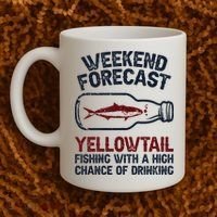 Fisher Weekend Forecast Fishing Fish Yellowtail Coffee Mug thumb 2