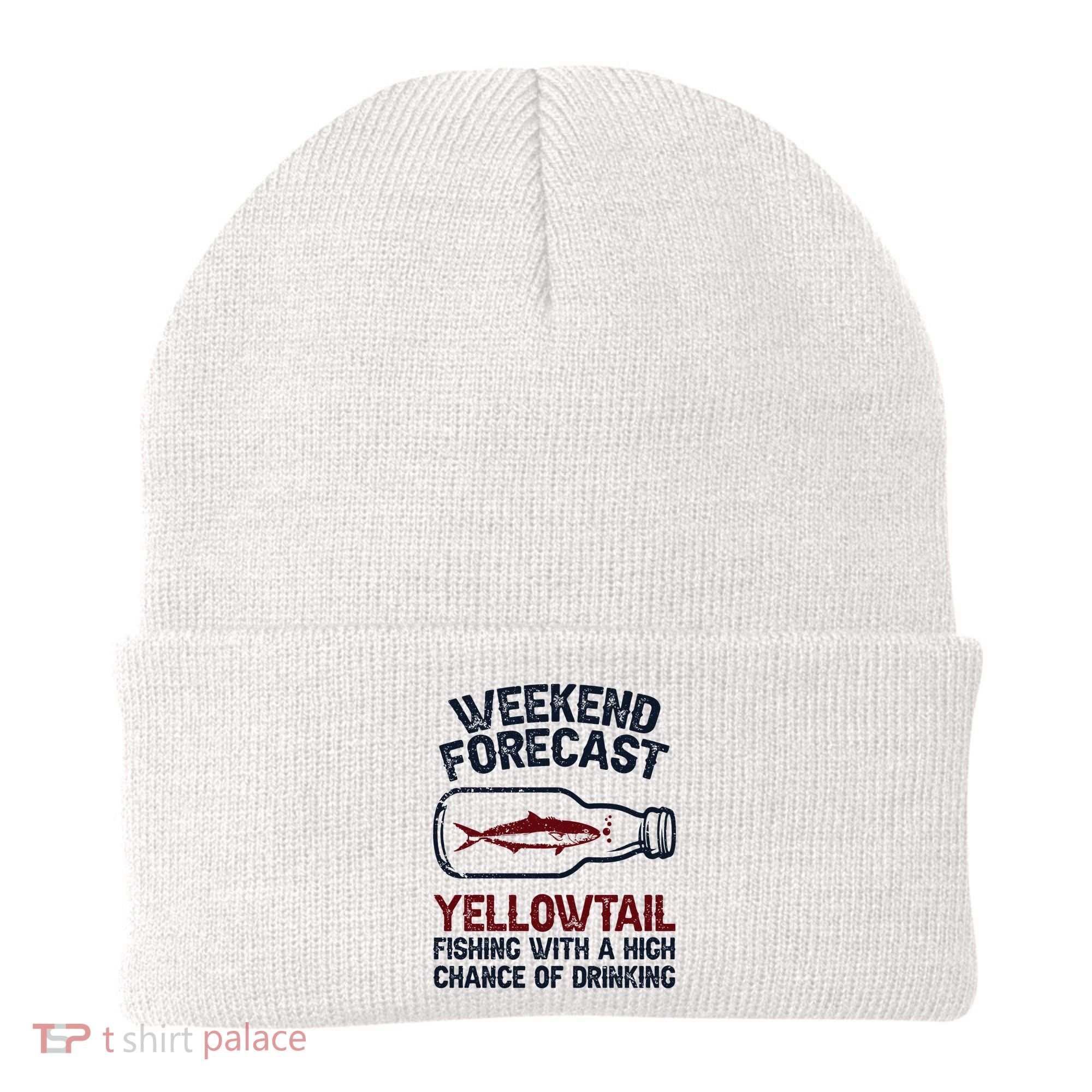 Fisher Weekend Forecast Fishing Fish Yellowtail Beanie