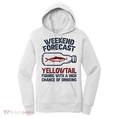 Fisher Weekend Forecast Fishing Fish Yellowtail Women's Hoodie